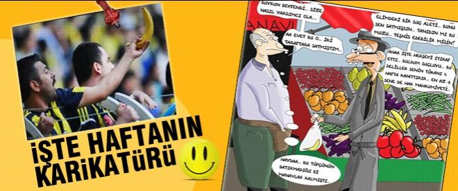 Derbide muz gösteren taraftara karikatürlü gönderme