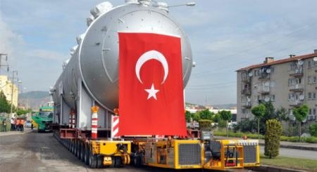 Dev kazan için 264 tekerlekli araç
